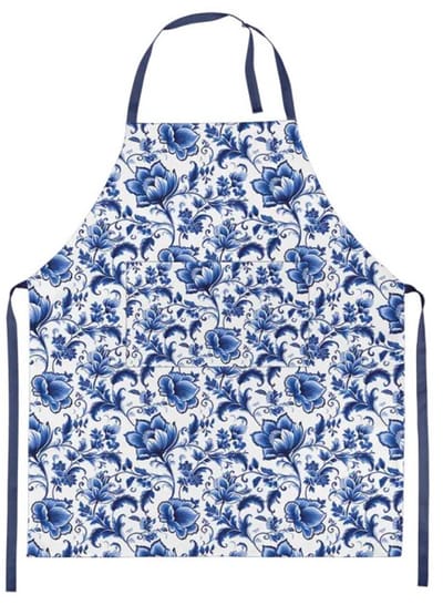 Ambiente Delft Blue bloemen schort 85 cm long and 70 cm wide - Strap: 65 cm long, adjustable with 2 metal rings - Tie straps: 80 cm long each