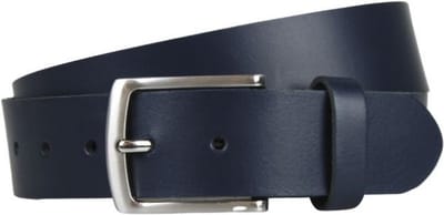 Dames/heren riemen leer blauw - Taillemaat: 115 - Leren riem heren spijkerbroek - Navy - Jeans riem - Echt leren riem donkerblauw