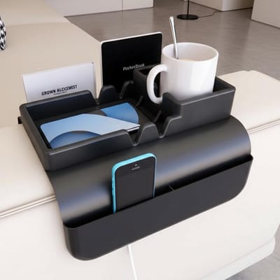 Namajunas - Armleuning Dienblad - Armleuning organizer - Silicone armleuningblad - Siliconen Bankhouder voor Afstandsbediening & Drinken - Opbergrek - Bekerhouder - Anti slip - Organizer - Bank - Zetel - Sofa - Banktafel