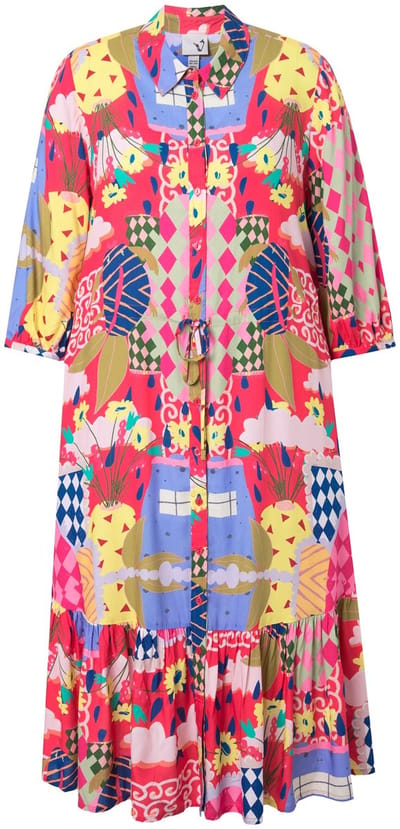 Ulla Popken - Dames - Blouse-jurk - Roze - Maat 46+