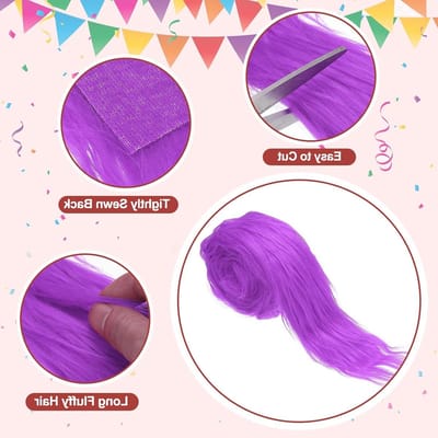 Fluffy Faux Fur Strips voor DIY Creaties, 2 Stuks 130x5cm, Perfect voor Kerst en Halloween Gnome Baard, Licht Paars/Paarse