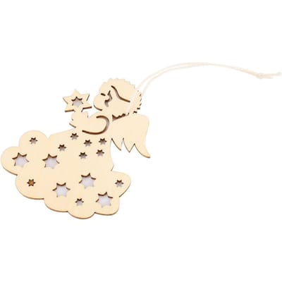20 stuks Houten Hangende Hanger Hol Engel Patroon DIY Vakantiedecoratie Cadeaus(20 stuks Hol beige