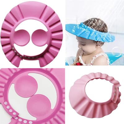 Finnacle - Douche Cap voor Kinderen - Anti Shampoo Douche Cap - Geen shampoo in oogjes - Douche schermpje voor baby's - Kinder haren wassen - Roze - Universeel - Verstelbaar