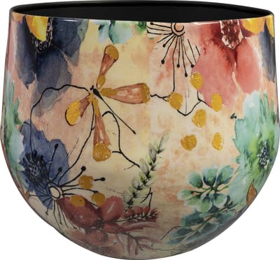 TS Collection - Bloempot Sparkle spring - 33x28 - Metaal & Epoxy - Exclusieve woonitems voor binnen - Handgemaakt - Unieke print - Designed by Lammie