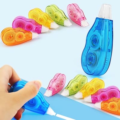 Correctietape set van 12 - 4 m x 5 mm - mini rolletjes - ideaal voor school en kantoor - ShopVlot