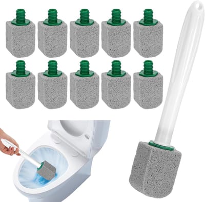 Effectieve puimsteen reinigingsblokken voor toilet, 10 stuks, ideaal voor hardnekkige vlekken in badkamer en keuken, met handig handvat en langdurige werking