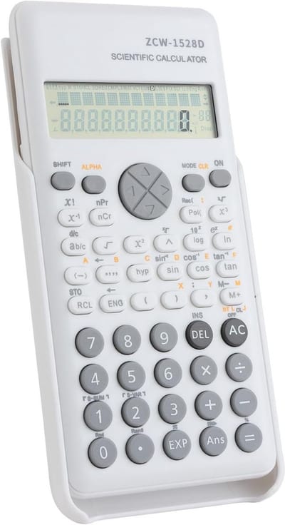 Wetenschappelijke Rekenmachine - College Calculator - Studeren en Examen - Natuurlijke Weergave - 140 g - Wit