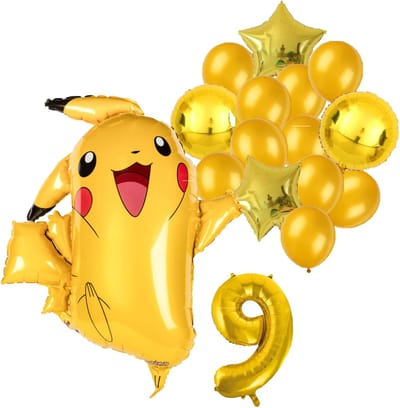 Pokemon ballon set - 62x78cm - Folie Ballon - Pokemon - Pikachu - Themafeest - 9 jaar - Verjaardag - Ballonnen - Versiering - Helium ballon