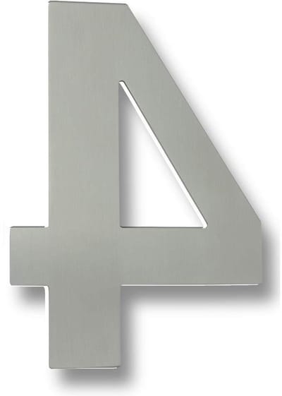 Huisnummer Cijfer - Getal Deur - Huis Identificatie - Verborgen Bevestiging - 178 mm - Satijn Staal