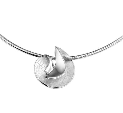 YO&NO - Ketting - Zilver - Omega - Fantasie hanger -  Gescratcht - 1,5mm - 42+3cm - Sieraden vrouw - Gerhodineerd - Zilver 925