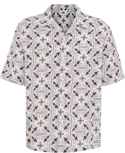 WE Fashion Heren relaxed fit overhemd met print