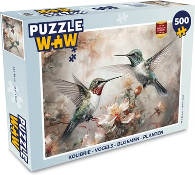 Puzzel Kolibrie - Vogels - Bloemen - Planten - Legpuzzel - Puzzel 500 stukjes
