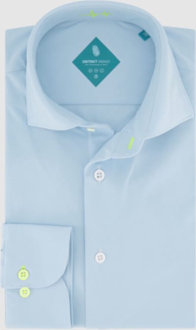 District Indigo Overhemd Pique Performance Licht Blauw (7.31.025.780 - 017)