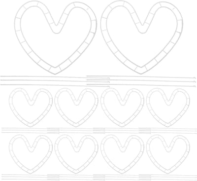 Bloemstukken Houder - Bloemen Frame - Bloemen Schikken - Hartvormig Ontwerp - 10 Sets - Wit