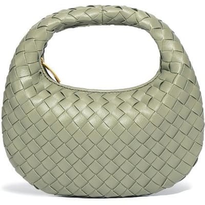 Handgedragen Geweven Tas, Trendy Ketting, Schoudertas Crossbodytas, Frisse en Veelzijdige Handtas beige