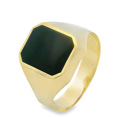 Juwelier Zwartevalk 14 karaat gouden zegelring met onyx - 147820