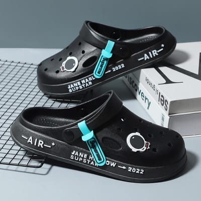 Zomer Heren Sandalen Lichtgewicht Huis Strand Sandalen Dames Slippers Buiten Sneldrogend Plat Zacht EVA Gaten Schoenen Dames Klompen 2024 36-37 black