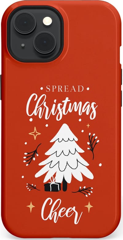 Casetastic hoesje geschikt voor Apple iPhone 15 - MagSafe - Dubbellaagse bescherming - Verspreid het Kerstfeest - Fashion Case - Terracotta