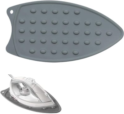 Hittebestendige strijkijzermat grijs voor strijkplank, siliconen strijkijzeronderlegger met antislip - 80x40 cm