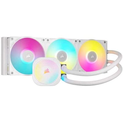 CORSAIR iCUE LINK TITAN 360 RX RGB White - Vloeistofkoelsysteem processor afmeting radiator: 360 mm - voor Intel LGA: 1871, 1700 - AMD AM5, AM4 - 3x iCUE LINK RX120 RGB fans - incl. iCUE LINK System Hub - koper, aluminium - wit