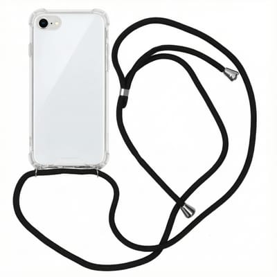 imoshion Hoesje - Geschikt voor Apple iPhone SE (2022) / SE (2020) / 8 / 7 - Backcover met koord - Zwart