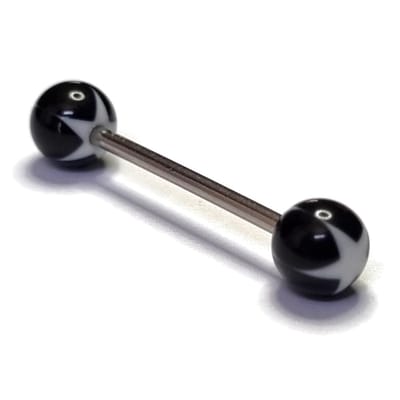 Rvs sieraden -Stalen Tongpiercing acryl ster - Veilig voor je tanden
