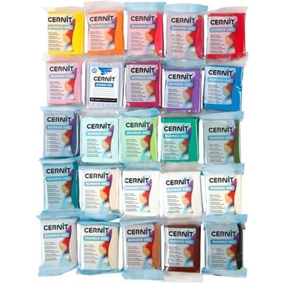 Cernit - BoetseerKlei - Afbak Klei - Porseleinlook - Diverse Kleuren - Inhoud kan variëren - 25x56 gram