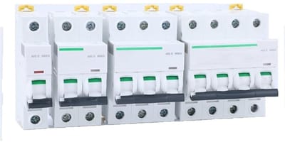 Mini-stroomonderbreker - Beveiligingsschakelaar Automaten - Elektrische Beveiliging - Thermisch Magnetisch - 4P 32A - Grijs