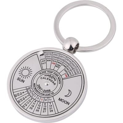 Porte-clés Calendrier Perpétuel Antique 50 Ans Métal Accessoire Porte-clés gray