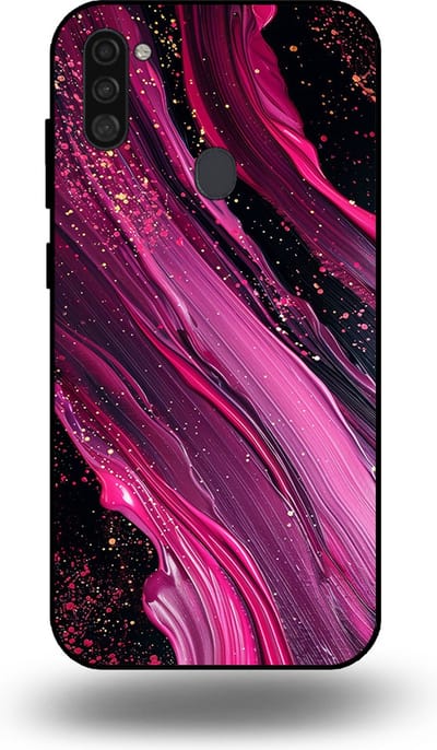 Smartphonica Telefoonhoesje geschikt voor Samsung Galaxy A11 met marmer opdruk - TPU backcover case marble design - Paars Roze geschikt voor Samsung Galaxy A11