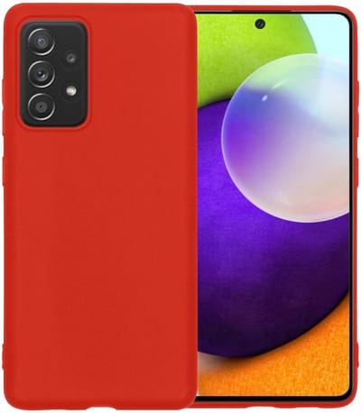 Hoesje - Geschikt voor Samsung Galaxy A52 - Sterk & Shockproof - Siliconen Case - Hoes Cover - Telefoonhoes - Rood