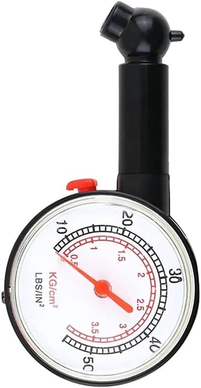 Bandenmeter - Luchtdruk meter - Bandenspanning controleren - Met 45° hoek - 5-55 PSI - Zwart