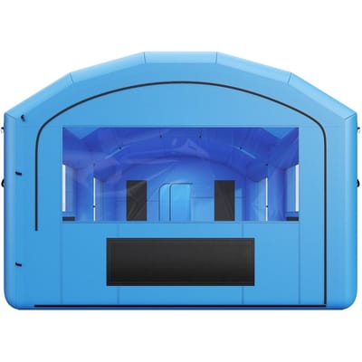 Cabine de Peinture Gonflable, 7 x 4 x 2,75 m, Cabine de Pulvérisation Portative avec Souffleurs 550W+750W, Grande Coton Filtre, Espace de Changement, Tente de Peinture à Toit Arqué pour