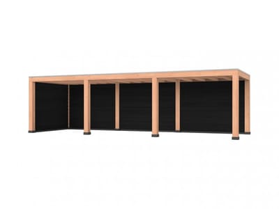Douglas overkapping, 900 x 300, met achterwand en zijwand, Westwood Modern Basic zwart