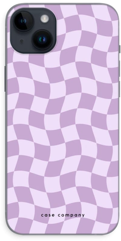 Case Company® - Hoesje geschikt voor iPhone 14 Plus hoesje - Grid Paars - Soft Cover Telefoonhoesje - Bescherming aan alle Kanten en Schermrand