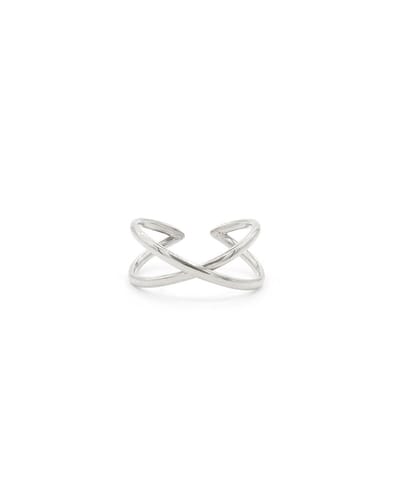 Mint15 Verstelbare ring dubbel X-vorm - Zilverkleur RVS/Stainless Steel