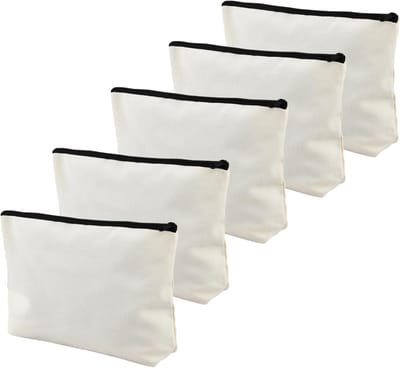 Set van 5 Linnen Cosmetica Tassen, 24 x 5 x 16 cm, Multifunctionele Make-up Tassen voor Reizen, Make-up, Potloden en Creatieve Cadeaus