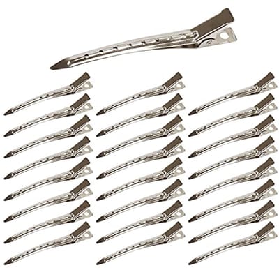 25 Stuks Roestvrij Stalen Haarclips - 3,5 Inch Eend Bill Krulclips voor Perfecte Haarstyling - Ideaal voor Kappers en Doe-Het-Zelf Projecten