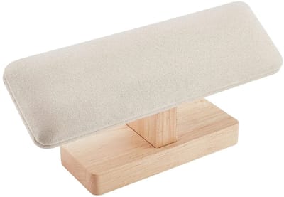 GELLDG Houten armbandenstandaard - T-vormige horlogehouder - Armbandenrek - Sieradenorganizer - Afneembaar - Geschikt voor horloges, armbanden en kettingen - Beige - 19,5 x 5 x 8,9 cm