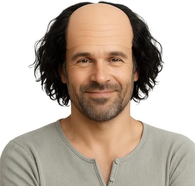 Realistische kale pet voor volwassenen, grappig cosplay-kostuum voor Halloween, carnaval en feesten, perfect als prop of fantasiejurk