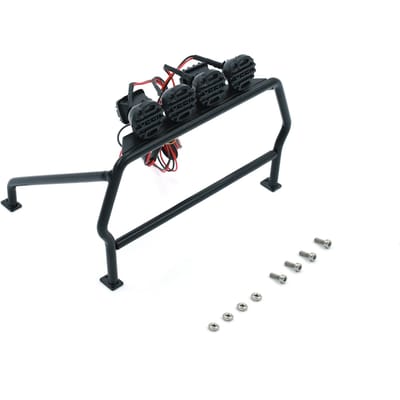 Metalen rolkooi-emmer met LED-verlichting Compatibel met 1/10 Axial SCX10 D90 Tamiya CC01 TF2 RC Auto zwart