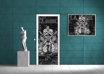 Rock Guitar Skull Guns Photo Wallcovering
