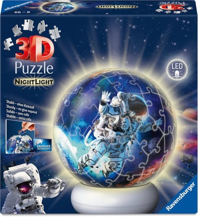 Ravensburger – Astronauten – 3D Puzzle-Ball Nachtlicht – 73 Stukjes