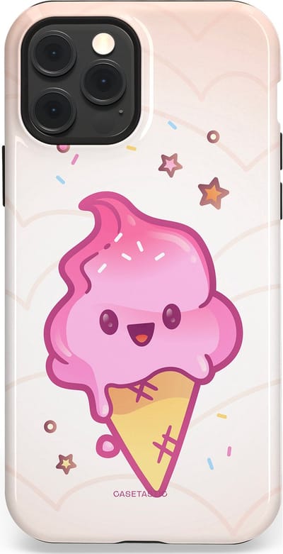 Casetastic Hoesje Geschikt voor Apple iPhone 12/12 Pro Magsafe - Stijlvolle Beschermende Duo-layer Case - Roze Kawaii Dessert