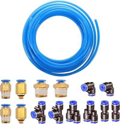 10 meter Flexibele Pneumatische PU-slang met Verbindingstukken - 4 mm x 2,5 mm - Blauw
