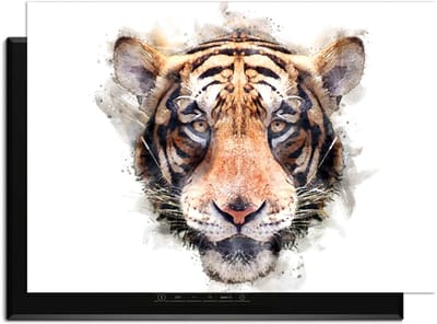 KitchenArt - Majestic Tiger - Inductie Beschermer - 86x52 cm - Kookplaat Beschermer - Luxe Afdekplaat Inductieplaat - Anti-slip & Oprolbaar - Beschermmat Inductiekookplaat
