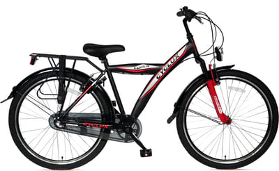 Cyclux Astro Jongensfiets 24 Inch – Mat Zwartrood Shimano Nexus 3-speed Stevig Frame V-brake Voor Terugtraprem Led-verlichting