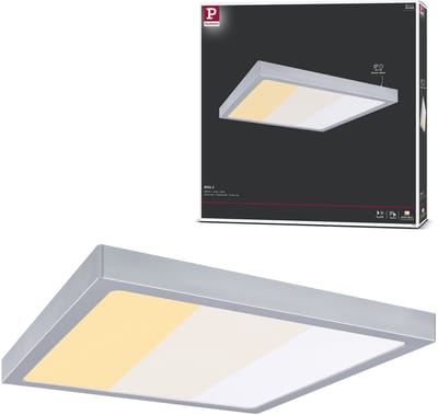 LED-paneel Abia 2 White Select Schemergestuurde bewegingsmelder (HF) hoekig 400x400 mm 16W 1400lm White Select Chroom mat