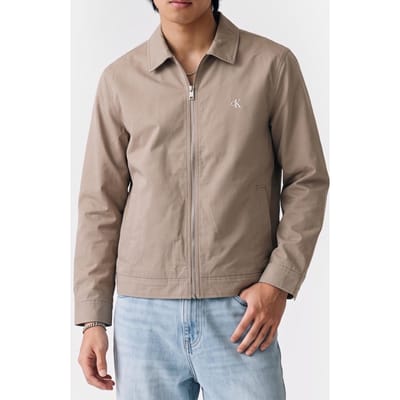 Calvin Klein Long Sleeve Padded Cotton Zip Jacket Vintage Khaki Taglia: S | Giacche leggere Outlet | Uomo | Marrone
