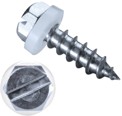 GOEBEL® - 1000 x Zeskant plaatschroeven (Ø x L) 4,2 x 13 mm Staal Verzinkt met PA (Polyamide) Ring DIN7976 / ISO1479 - Schroeven - 2010242130